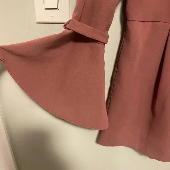 TOPSHOP | Princess Polly Dusty Rose Pink Romper with Flare Sleeve - Size 6 - Picture 7 of 9